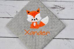 Personalized Baby Blanket-Fox Baby Blanket Personalized-Woodland Minky Blanket-Woodland Fox Minky Boy Girl - thumbnail 1