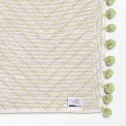 Cotton Tufted Zig Zag Bath Mat With Pom Edges - Soft, Super Absorbent & Non-Slip, Ideal For Bathroom, 50x80cm - thumbnail 4