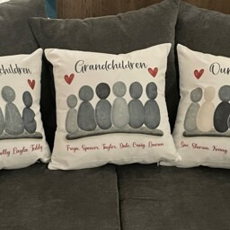 Pebble Family Personalised Cushion - Grandchildren Grandparents Gift - thumbnail 2