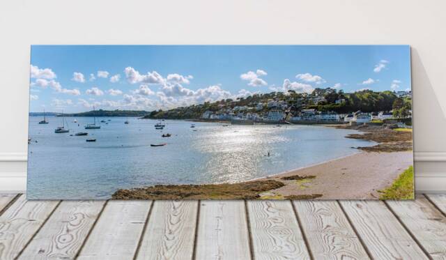 st Mawes South Conwall Panoramic Canvas Picture Cornish Coast Boats Beach Sun - image 1