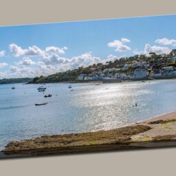 st Mawes South Conwall Panoramic Canvas Picture Cornish Coast Boats Beach Sun - thumbnail 2