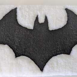 Bat Desk Rug Tufted Handmade White Black Gamer Office Table Mousemat Wrist Rest Mouse Pad - thumbnail 2
