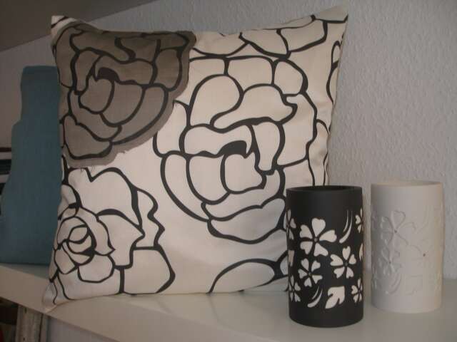 Cushion Cotton Silk 30 X 50 cm, Cushion Cover Gray, Cover, With Lace, Cushion - image 1