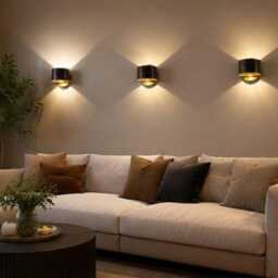 Handmade Brass Cylinder Wall Sconce - Minimalist Up Down Light Fixture - thumbnail 4