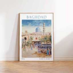 Baghdad Iraq Travel Poster Print, Minimalist Wall Art, Pastel Decor, Middle East Home Decor Gift - thumbnail 2