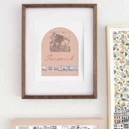 Savannah Streetscape + Map Drawing Rowhomes Georgia City Plan - Art Print Wedding Realtor Moving Gift Souvenir Local Decor Travel Wall - thumbnail 3
