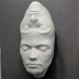 Conjoined Head Sculpture, Surrealist Wall Hanging, Abstract Home Decor - thumbnail 2