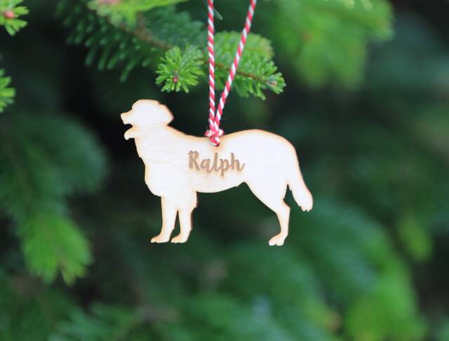 Personalised Labrador Christmas Decoration Engraved Birch Plywood Bauble - image 1