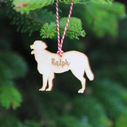 Personalised Labrador Christmas Decoration Engraved Birch Plywood Bauble - thumbnail 2