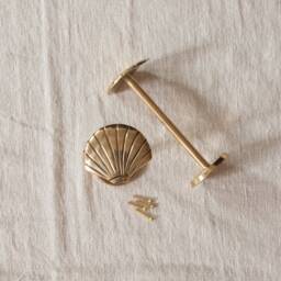 Sea Shell Tie Back Set Of 2, Brass 2x Large Curtain Back, Wall Mount, Hold Gold, Curtain Tie Back, Accessories - thumbnail 2
