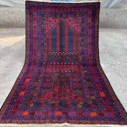 4x6'11 Ft Authentic Afghan Prayer Rug - Hand-Knotted Wool Carpet With Traditional Islamic Design High-Quality Daily Worship & Decor - thumbnail 3