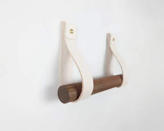 Wood & Leather Toilet Roll Holder - image 1