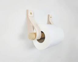 Wood & Leather Toilet Roll Holder - thumbnail 3