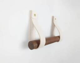 Wood & Leather Toilet Roll Holder