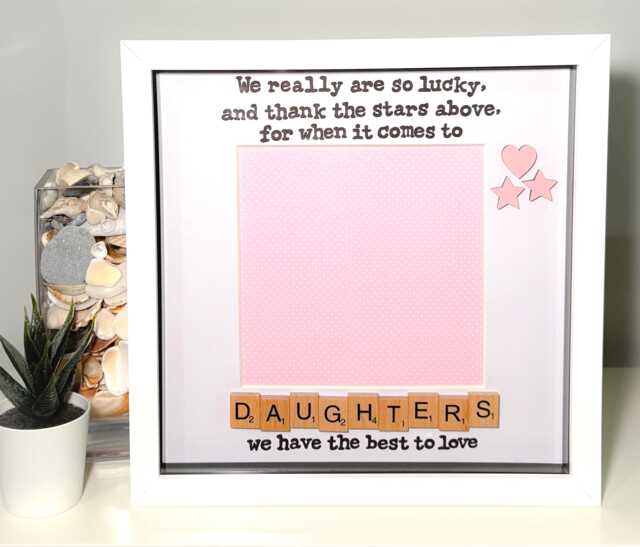 Daughter Personalised Frame - Birthday Photo Option Scrabble Art - image 1