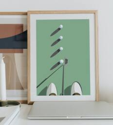 Gift For Dad Who Loves Golf - Putting Practice Art Print, Father's Day Wall Decor - thumbnail 1