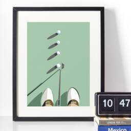 Gift For Dad Who Loves Golf - Putting Practice Art Print, Father's Day Wall Decor - thumbnail 3