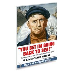 "Reprint Of A Wwii Us Propaganda Poster - ""You Bet I'm Going Back To Sea" - thumbnail 2
