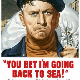"Reprint Of A Wwii Us Propaganda Poster - ""You Bet I'm Going Back To Sea" - thumbnail 3