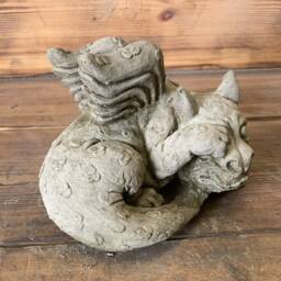 Stone Garden Shy Sleeping Cute Baby Dragon Ornament Gothic Statue - thumbnail 2