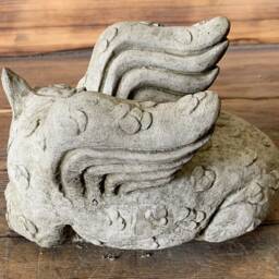 Stone Garden Shy Sleeping Cute Baby Dragon Ornament Gothic Statue - thumbnail 3