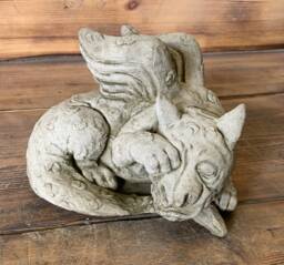 Stone Garden Shy Sleeping Cute Baby Dragon Ornament Gothic Statue - thumbnail 1