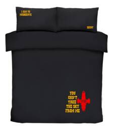 Black Take The Sky From Me Duvet Set Bedding Geek Nerd Misbehave, Shiny