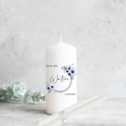 Personalised Unity Candle Set Wedding Engagement Centrepiece Gift Keepsake Civil Ceremony Anniversary Favour Grey Blush Floral - thumbnail 2
