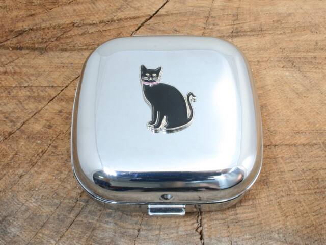 Good Luck Black Cat Quartz Alarm Clock Chrome Plated Metal Pop Up Birthday Gift 580 Ac - image 1