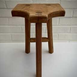 Handmade Reclaimed Wood Stool, Vintage Style Plant Stand - thumbnail 3