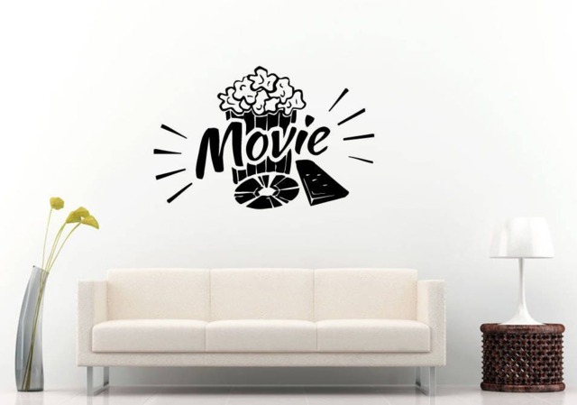 Movie Film Cinema Popcorn Theater Camera Action Comedy Drama Fantasy Wall Sticker Decal Vinyl Mural Decor Art L2248 - image 1
