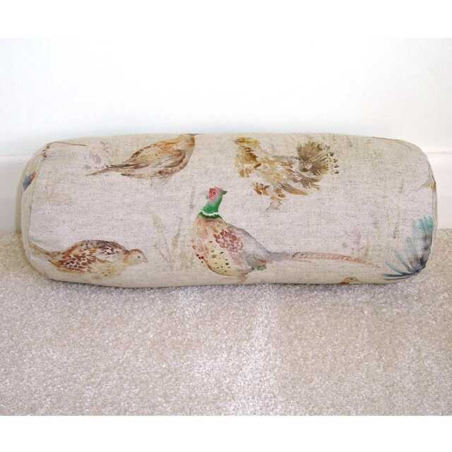 Bolster Pillow Cover 6x16 Game Birds Pheasant Neck Roll Cylinder Round Scatter Throw Cushion Sham Case Quail Voyage Maison Small Linen - image 1