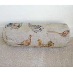 Bolster Pillow Cover 6x16 Game Birds Pheasant Neck Roll Cylinder Round Scatter Throw Cushion Sham Case Quail Voyage Maison Small Linen - thumbnail 2