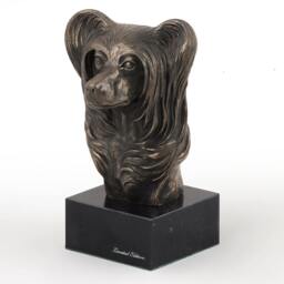 Chinese Crested, Dog Marble Statue, Limited Edition, Artdog. Made Of Cold Cast Bronze. Perfect Gift. Limited Edition
