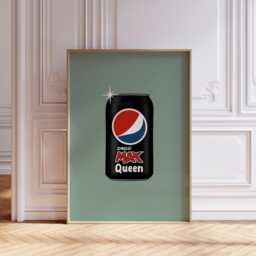 Pop Art Pepsi Max Queen Poster, Modern Wall Print, Retro Soda Can Decor, Colourful Kitchen Or Bar Artwork Gift, Lover Gift - thumbnail 2
