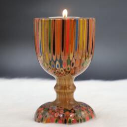 Emperor Tealight Candle Holder - Resin Color-Pencil Stand Glass Shape By Henry Le Design - thumbnail 2