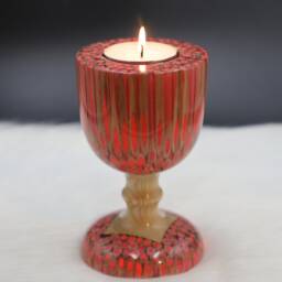 Emperor Tealight Candle Holder - Resin Color-Pencil Stand Glass Shape By Henry Le Design - thumbnail 3