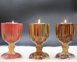 Emperor Tealight Candle Holder - Resin Color-Pencil Stand Glass Shape By Henry Le Design - thumbnail 1