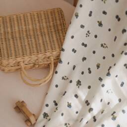 Blueberry Muslin Swaddle, Soft Blanket, Naturel Colour Baby Organic Blanket - thumbnail 3