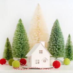 Putz House Craft Kit - Beginner Friendly Paper in Mini Or Tealight Size Family Holiday Party Cabin - thumbnail 2