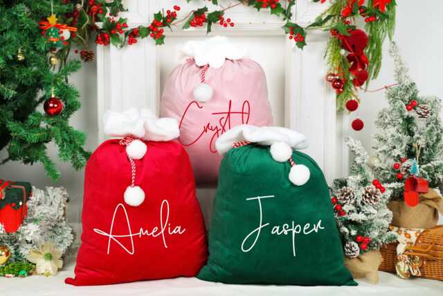 2025 Santa Bag With Name, Large Sack, Christmas Gift Bag, Christmas Stocking Bag, Holiday Gift Bag, Santa Bag, Gift For Kids - image 1