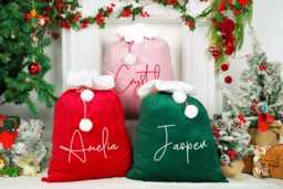 2025 Santa Bag With Name, Large Sack, Christmas Gift Bag, Christmas Stocking Bag, Holiday Gift Bag, Santa Bag, Gift For Kids