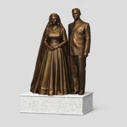 Royal Wedding Statue - Queen Elizabeth Ii & Prince Philip - 25cm
