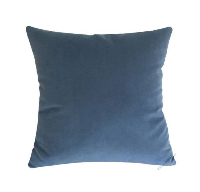 Ocean Blue Velvet Suede Decorative Throw Pillow Cover/Case Cushion 20x20 - image 1