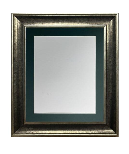 Scandi Crosshatch Photo Picture Frame With Dark Green Mount, Poster Frame, Art Frames - image 1