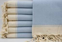Turkish Towel, Beach Towel, Turkey Towel, Turkish Peshtemal, 40''x70'', Bath Towel, Hammam Towel, Baby Blue Towel, B1-Jakar - thumbnail 1