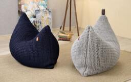Navy Blue Living Room Chair, Adult Bean Bag Pillow Pouf, Fireside Lounge Kids/Adult Beanbag, 37 Colors Unfilled - thumbnail 1