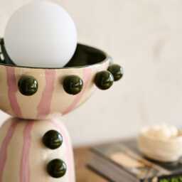 Handmade Green & Pink Ceramic Table Lamp - Circa Collection - thumbnail 4
