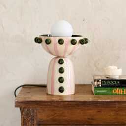 Handmade Green & Pink Ceramic Table Lamp - Circa Collection