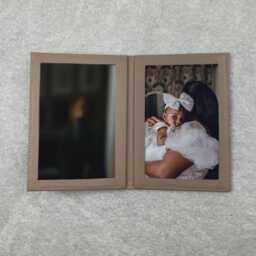 Personalised 2 Folding Leather Travel Photo Frame 5x3.5 - Portable Picture Frame, Foldable Family Photos - thumbnail 4